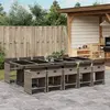 Image de vidaXL Ensemble à Manger - Résine Tressée - Gris