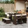 Image de vidaXL Ensemble à Manger Jardin et Coussins 9 pcs - Rotin
