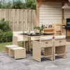 Image de vidaXL Ensemble à manger de jardin Poly rotin Beige - 9 pcs