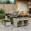 Image de vidaXL Ensemble à manger de jardin, 9 pcs