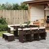 Image de vidaXL Ensemble à manger de jardin avec coussins - Marron