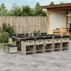 Image de vidaXL Ensemble à manger de jardin - 15 PCS - Gris clair