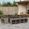 Image de vidaXL Ensemble à manger de jardin coussins 13 pcs gris résine tressée