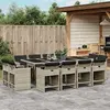 Image de vidaXL Ensemble à manger de jardin 13 pcs gris clair rotin