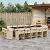 Image de vidaXL Ensemble à manger de jardin et coussins 15 pcs beige
