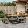 Image de vidaXL Ensemble à manger 11 pcs Gris