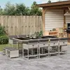 Image de vidaXL Ensemble à manger de jardin avec coussins gris clair