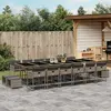 Image de vidaXL Ensemble à manger de jardin 17 pcs avec coussins gris