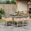 Image de vidaXL Ensemble à manger de jardin 9 pcs - Beige
