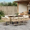 Image de vidaXL Ensemble à manger de jardin et coussins 11 pcs beige poly rotin