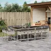 Image de vidaXL Ensemble à manger de jardin 13 pcs - Gris clair