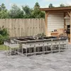 Image de vidaXL Ensemble à manger de jardin 15 pcs - Coussins rotin gris clair