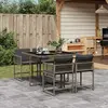 Image de vidaXL Ensemble à manger jardin 5 pcs gris rotin