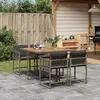 Image de vidaXL Ensemble à manger de jardin 5 pcs - Coussins gris