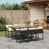 Image de vidaXL Ensemble à manger de jardin 7pcs - Noir