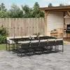 Image de vidaXL Ensemble à manger - 11 pcs, Noirs