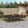 Image de VidaXL Ensemble à manger de jardin 13 pcs coussins - Gris