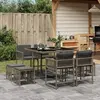 Image de vidaXL Ensemble à manger de jardin - Gris
