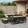Image de vidaXL Ensemble à manger de jardin 11 pcs - Noir