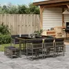 Image de VIDAXL Ensemble à manger de jardin 11 pcs - Résine Tressée Gris