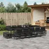 Image de Ensemble à manger de jardin - 15 pièces - Coussins noir - vidaXL