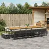 Image de Ensemble à manger vidaXL 17 pcs - Résine tressée noir