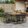 Image de vidaXL Ensemble à manger de jardin 9 pcs - Gris