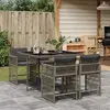Image de vidaXL Ensemble à manger jardin Résine tressée Gris