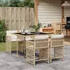 Image de vidaXL Ensemble à manger de jardin 5 pcs poly rotin - Beige
