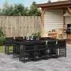 Image de vidaXL Ensemble à manger 9 pcs - Noir résine tressée