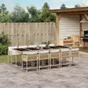Image de VIDAXL Ensemble à manger 11 pcs - Beige Poly Rotin