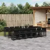 Image de vidaXL Ensemble à manger de jardin 13 pcs - Noir
