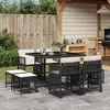 Image de VidaXL Ensemble jardin 9 pcs - Noir