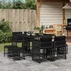 Image de vidaXL Ensemble de jardin 9 pcs Noir