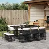 Image de vidaXL Ensemble à manger de jardin 11 pcs noir
