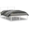 Image de vidaXL Cadre de lit métal sans matelas et tête de lit blanc 140x190 cm
