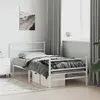 Image de vidaXL Cadre de lit métal sans matelas et pied de lit blanc 107x203 cm