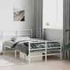 Image de vidaXL Cadre de lit métal sans matelas et pied de lit blanc 120x190 cm