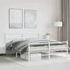 Image de vidaXL Cadre de lit métal sans matelas et pied de lit blanc 150x200 cm