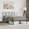Image de vidaXL Cadre de lit métal sans matelas avec tête de lit noir 120x190cm