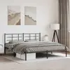 Image de vidaXL Cadre de lit métal sans matelas avec tête de lit noir 183x213cm