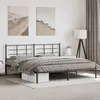 Image de vidaXL Cadre de lit métal sans matelas avec tête de lit noir 193x203cm