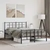 Image de vidaXL Cadre de lit métal sans matelas avec pied de lit noir 140x190cm