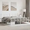Image de vidaXL Cadre de lit métal sans matelas et pied de lit blanc 193x203 cm