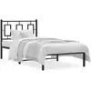 Image de vidaXL Cadre de lit métal sans matelas avec tête de lit noir 90x190 cm