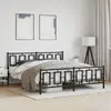 Image de vidaXL Cadre de lit métal sans matelas avec pied de lit noir 183x213cm