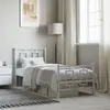Image de vidaXL Cadre de lit métal sans matelas avec pied de lit blanc 80x200cm