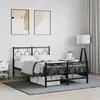 Image de vidaXL Cadre de lit métal sans matelas avec pied de lit noir 120x190cm