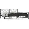 Image de vidaXL Cadre de lit métal sans matelas avec pied de lit noir 183x213cm