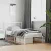 Image de vidaXL Cadre de lit métal sans matelas avec tête de lit blanc 90x200cm